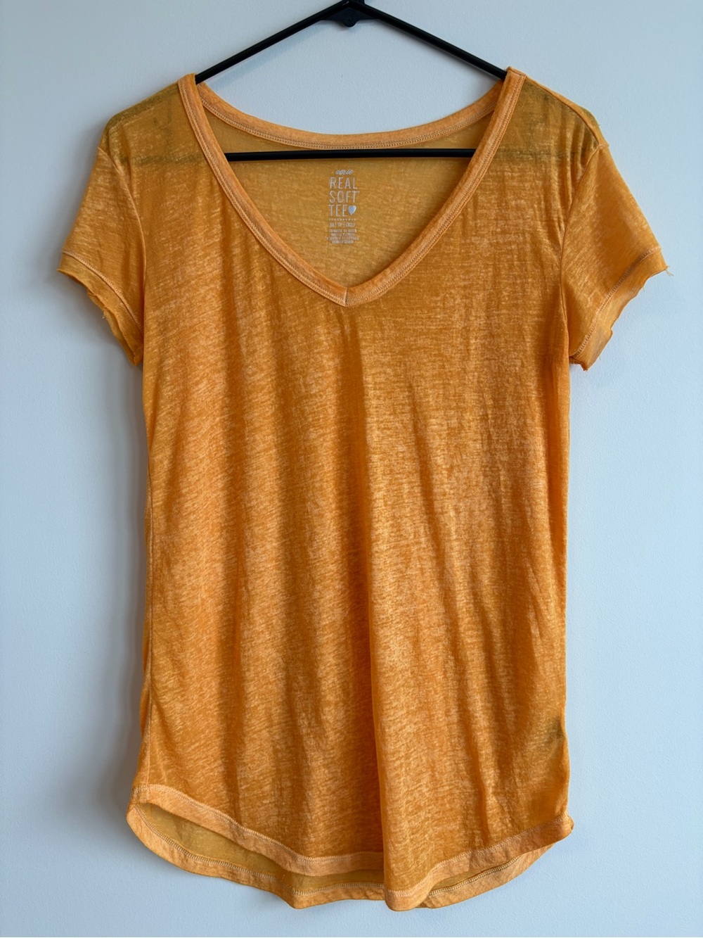 aerie Orange Short-Sleeve V-Neck Tee XS